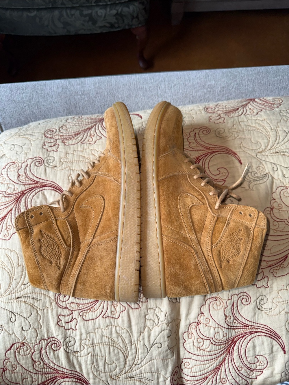 Men's Tan Suede High-Top Sneakers
